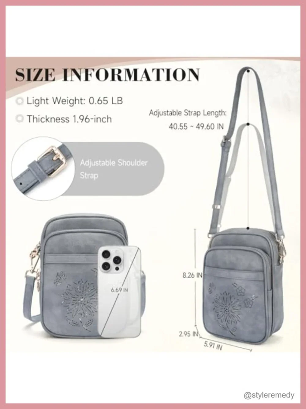 RFID Crossbody Bag with Card Slots, Faux Leather Triple Compartment Shoulder